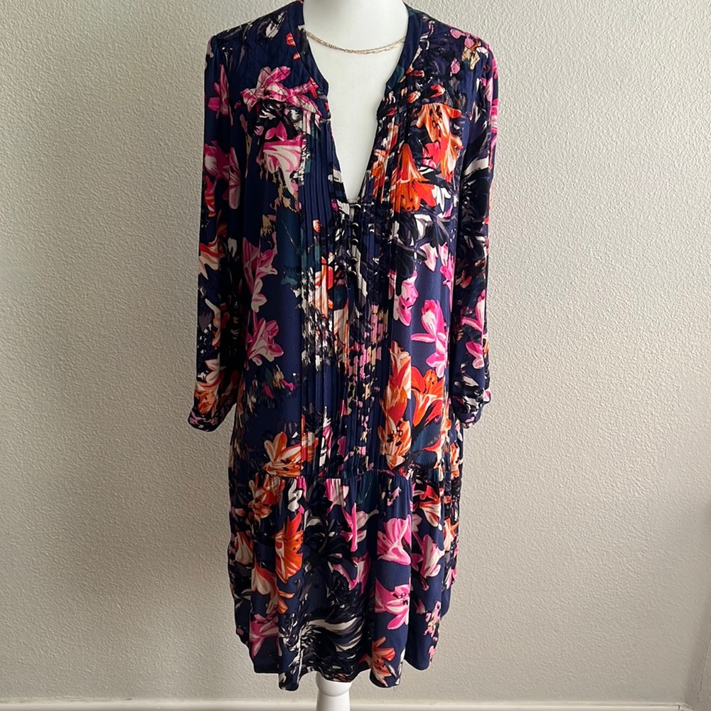 Anthropologie Maeve Floral Button Up Dress Size Small